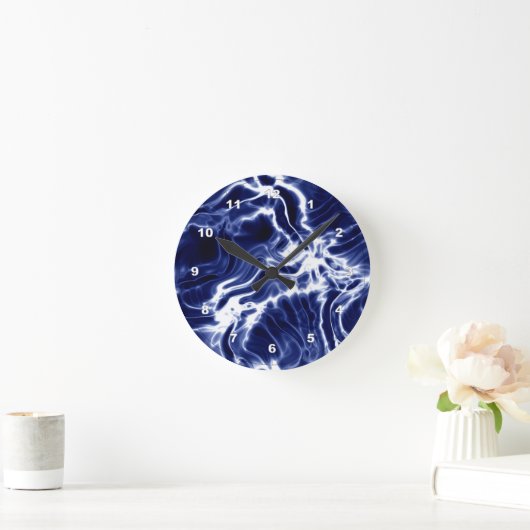 Blauw zwieppatroon  ronde klok (Huis)