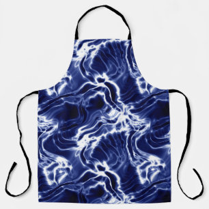 Blauw zwieppatroon schort