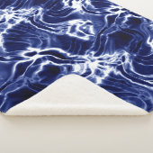 Blauw zwieppatroon sherpa deken (3/4)