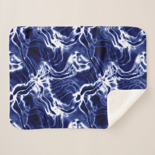 Blauw zwieppatroon sherpa deken (Voorkant (horizontaal))