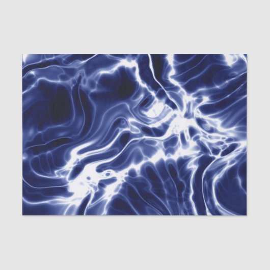 Blauw zwieppatroon tissuepapier (Voorkant)