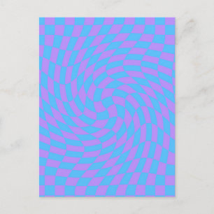 Blauwachtig en lavendel geruit briefkaart