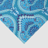 Blauwachtig - Gevederde Paisley Tissuepapier (Detail)