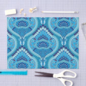 Blauwachtig - Gevederde Paisley Tissuepapier (Craft)