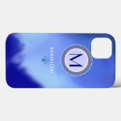 blauwachtig monogram Case-Mate iPhone case (Achterkant (horizontaal))