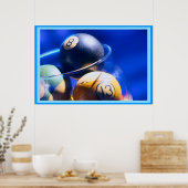 Blauwballonkunst Poster (Keuken)