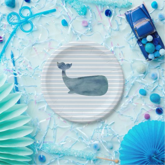 Blauwband voor walvisvisserij papieren bordje (Feest)