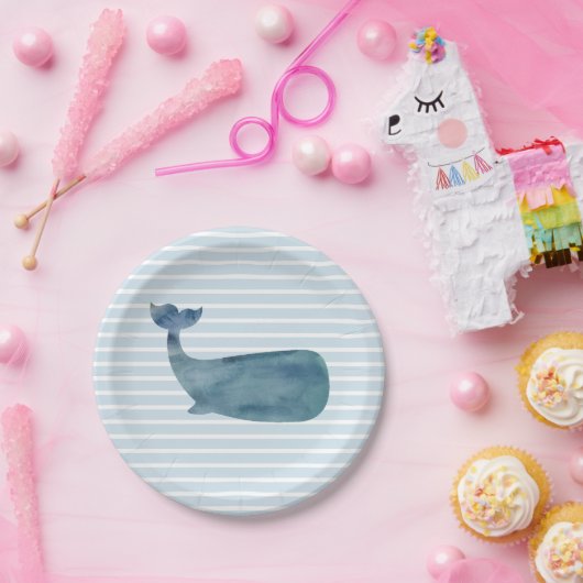 Blauwband voor walvisvisserij papieren bordje (Feest)