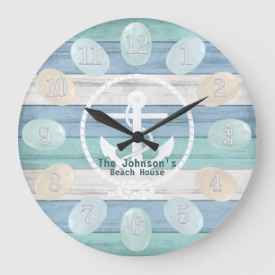 Blauwband Zee Glass & Anchor Grote Klok