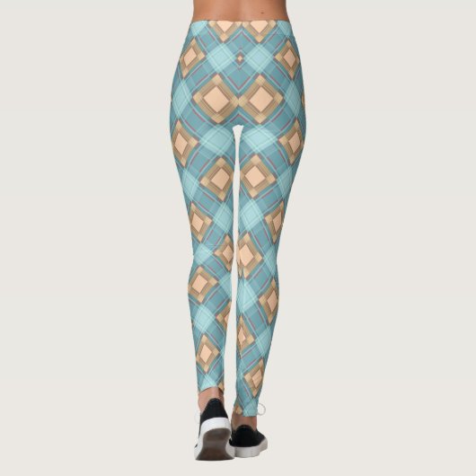 Blauwbeige vlecht leggings (Achterkant)