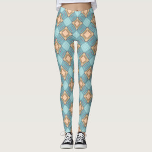 Blauwbeige vlecht leggings