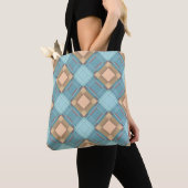 Blauwbeige vlecht tote bag (Dichtbij)