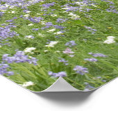 Blauwbellen en eikenbomen in de lente, kleine hagl poster (Hoek)