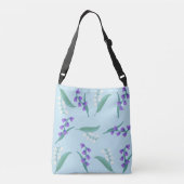 Blauwbellen en sneeuwklokjes crossbody tas (Achterkant)