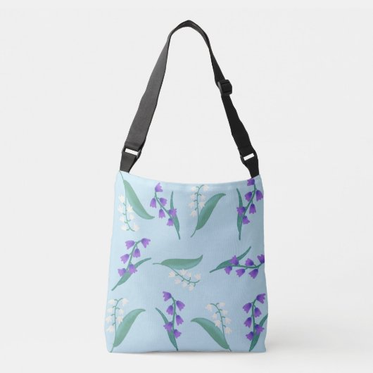 Blauwbellen en sneeuwklokjes crossbody tas (Voorkant)