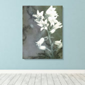 Blauwbellen in zwart-wit canvas afdruk (Insitu (Houten vloer))