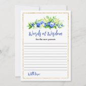 Blauwbes Baby shower Wisdom Kaart (Voorkant)