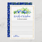 Blauwbes Baby shower Wisdom Kaart (Voorkant / Achterkant)