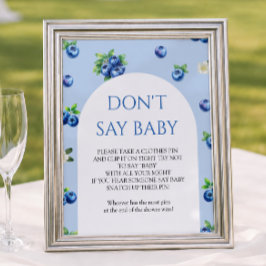 Blauwbes Baby Shower Zeg Niet Baby Spel Poster