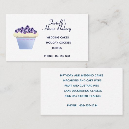 Blauwbes bakkerij visitekaartje (Voorkant / Achterkant)
