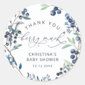 Blauwbes Berry Hartelijk dank voor Berry Ronde Sticker (Voorkant)