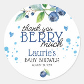 Blauwbes Berry Hartelijk dank voor Berry Ronde Sticker (Voorkant)