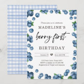 Blauwbes Berry Sweet 1e verjaardag Kaart (Voorkant / Achterkant)