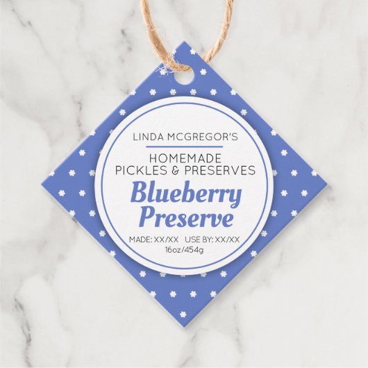 Blauwbes bewaren etiket rode jam (Voorkant)