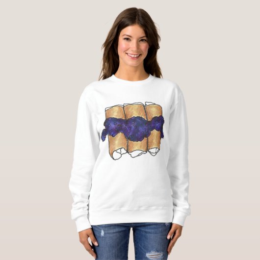 Blauwbes Blintzes joodse deli Sweatshirt (Voorkant volledig)
