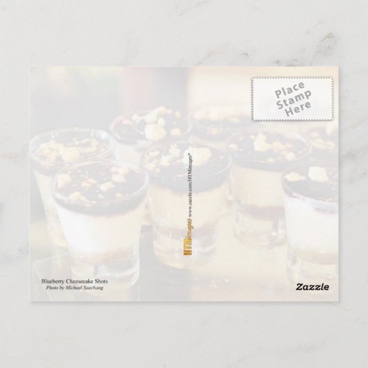 Blauwbes Cheesecake Shots Briefkaart (Achterkant)