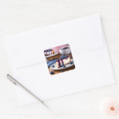 Blauwbes Cheesecake Vierkante Sticker (Envelop)