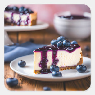 Blauwbes Cheesecake Vierkante Sticker