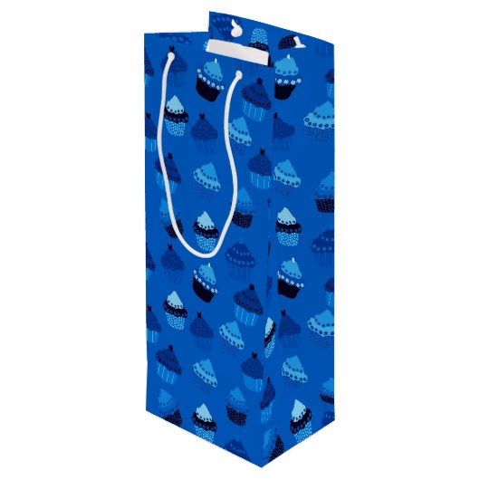 Blauwbes cupcakes wijn cadeautas (Achterkant Gekanteld)