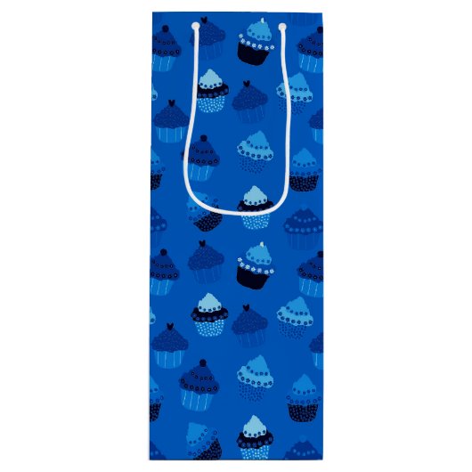 Blauwbes cupcakes wijn cadeautas (Voorkant)