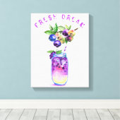 Blauwbes - Drink - zomerstaart Canvas Afdruk (Insitu (Houten vloer))