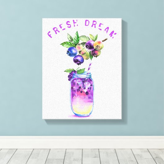 Blauwbes - Drink - zomerstaart Canvas Afdruk (Insitu (Houten vloer))