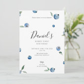 Blauwbes eerste verjaardag kaart (Staand voorkant)