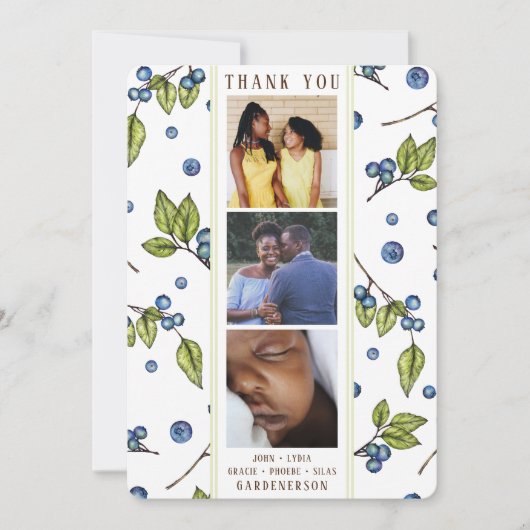 Blauwbes Foto Dank je aankondiging (Voorkant)