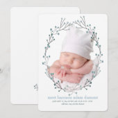 Blauwbes Foto geboorteaankondiging Aankondiging (Voorkant / Achterkant)