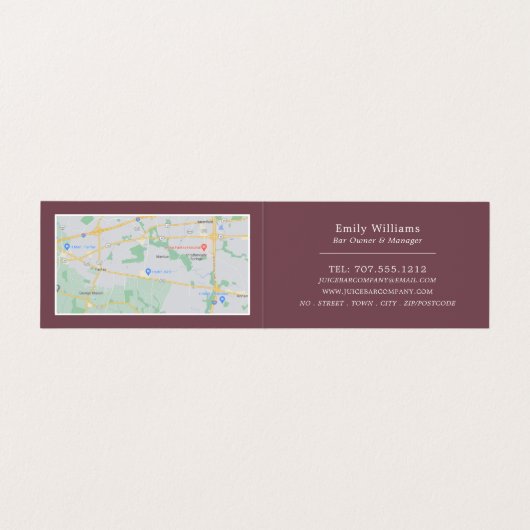 Blauwbes, gladde zoebalk, gedetailleerd visitekaartje (Binnenkant ongevouwen)