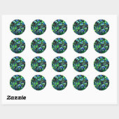 Blauwbes - groene tint ronde sticker (Vel)