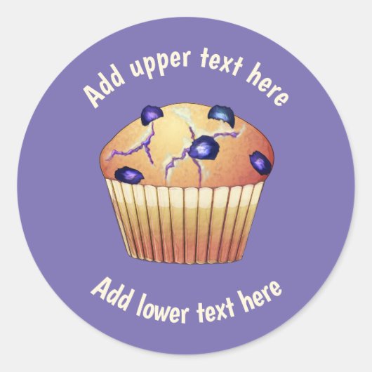 Blauwbes in Liners - Voeg tekst toe aan Paars Ronde Sticker (Voorkant)