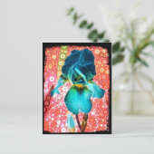 Blauwbes Iris Briefkaart (Staand voorkant)