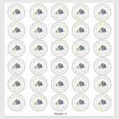 Blauwbes Jam 2-inch Mason Jar Standaard etiket Sticker (Vel)