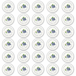 Blauwbes Jam 2-inch Mason Jar Standaard etiket Sticker