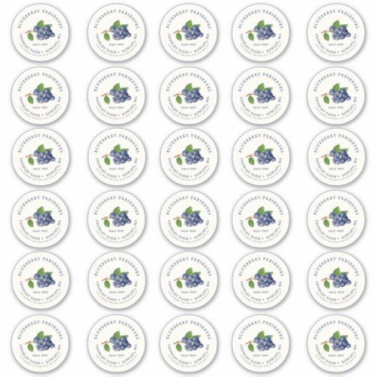 Blauwbes Jam 2-inch Mason Jar Standaard etiket Sticker (Voorkant)