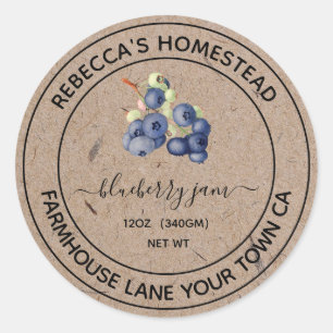 Blauwbes Jam Kraft Paper Canning Jar Labels