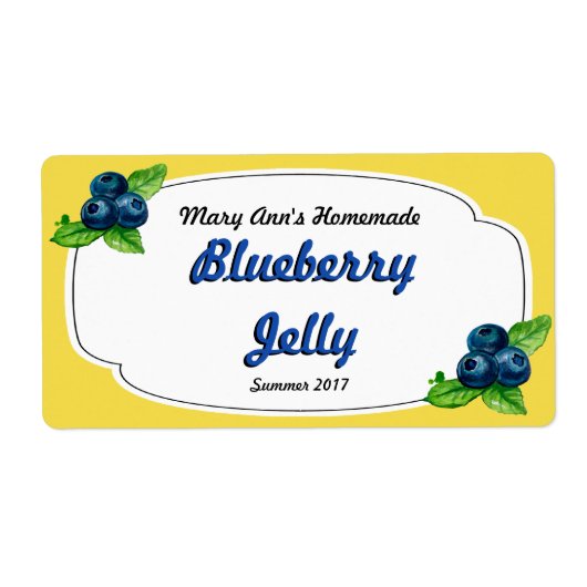 Blauwbes Jelly Canning Labels (Voorkant)
