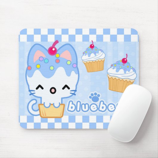 Blauwbes Kat Mousepad Muismat (Met muis)