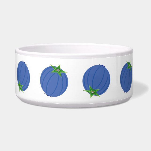 Blauwbes keramische pet Bowl (2 maten) Voerbakje (Voorkant)